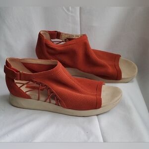 Sundance Suede Orange Peep-Toe Sandals Size 39